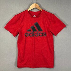 Adidas T Shirt Boy's Small Red Logo Pullover Tee Crew Short Sleeve Activewear